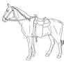 Horse with Tack Line Art