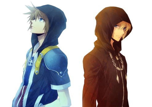 Render : Sora and Roxas - Kingdom Hearts