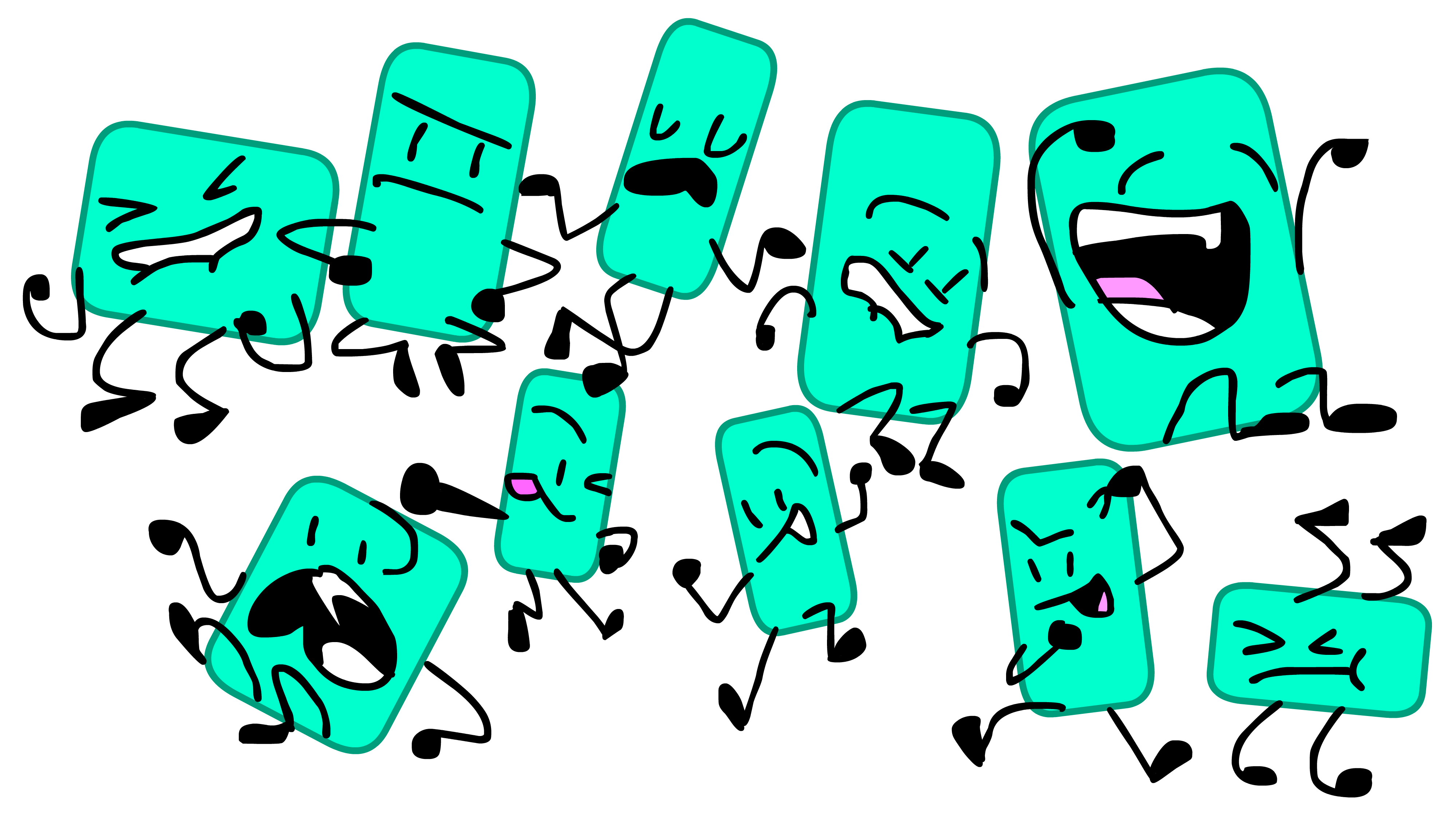 Smiling Bfb Model a few poses BFB style. by HuangIslandOfficial on DeviantArt