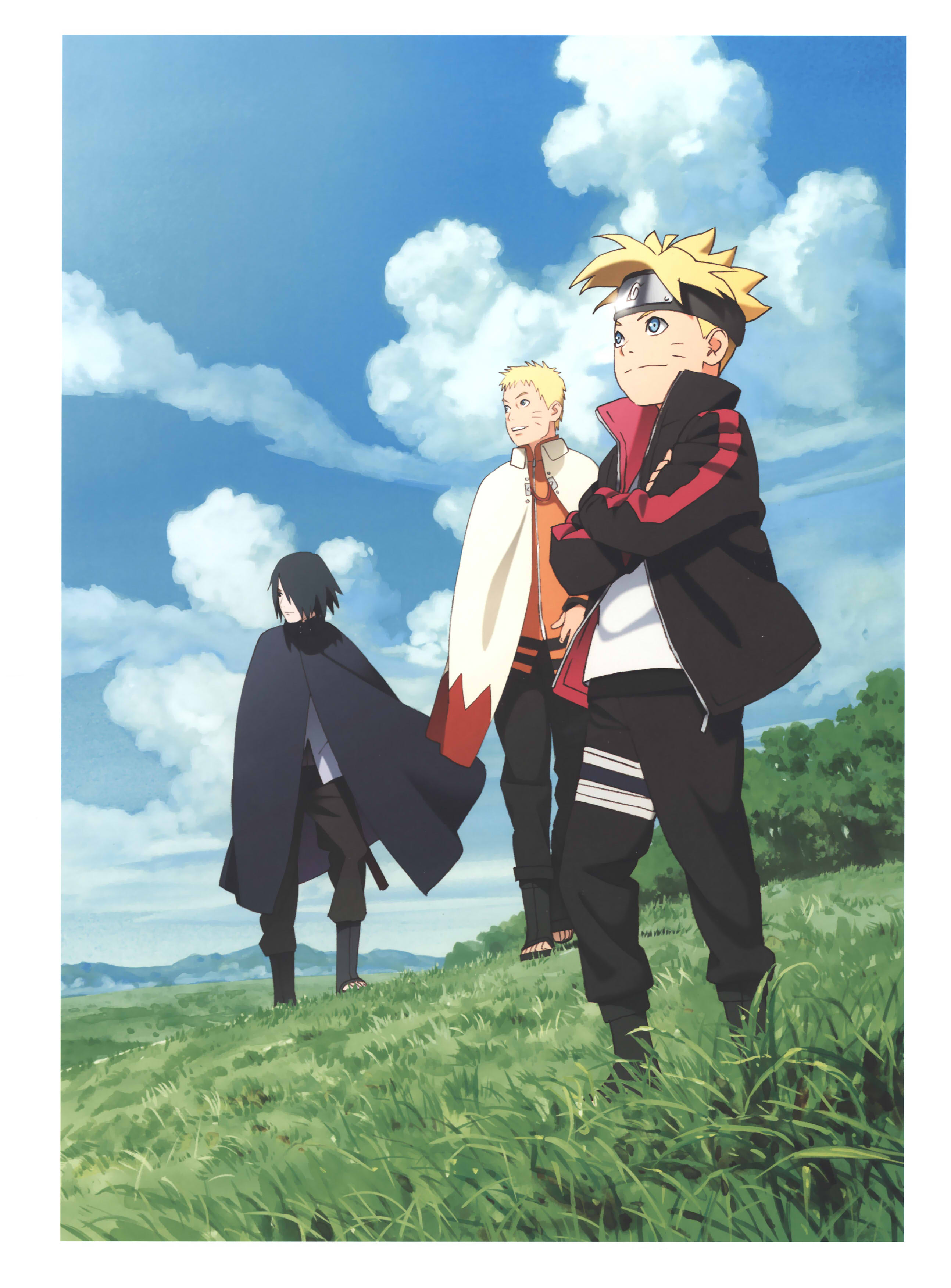 Naruto Hokage, Boruto and Sasuke