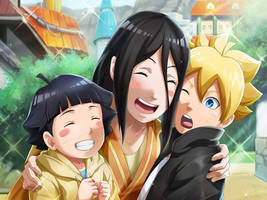 Boruto, Himawari y Hanabi