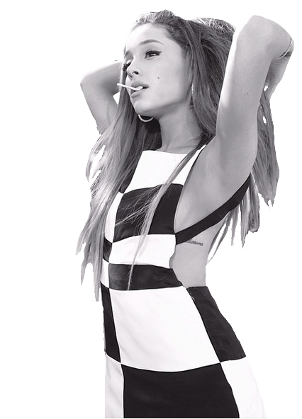 Ariana grande black and white dress 2025