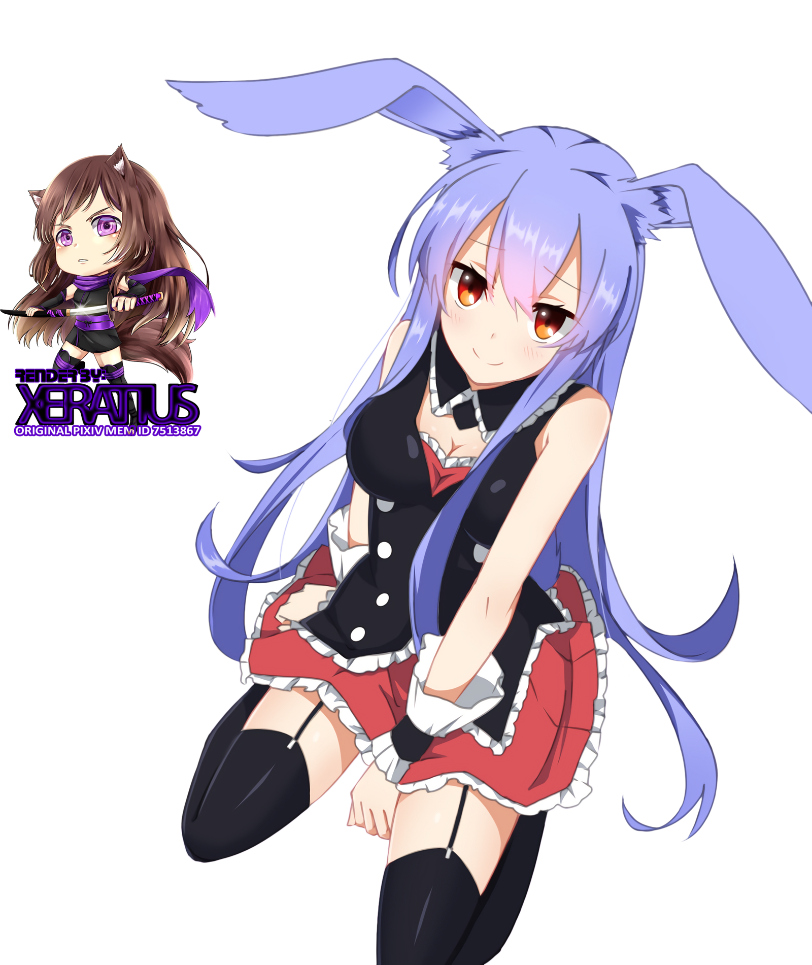 Kuro Usagi Render #1 Blue Hair