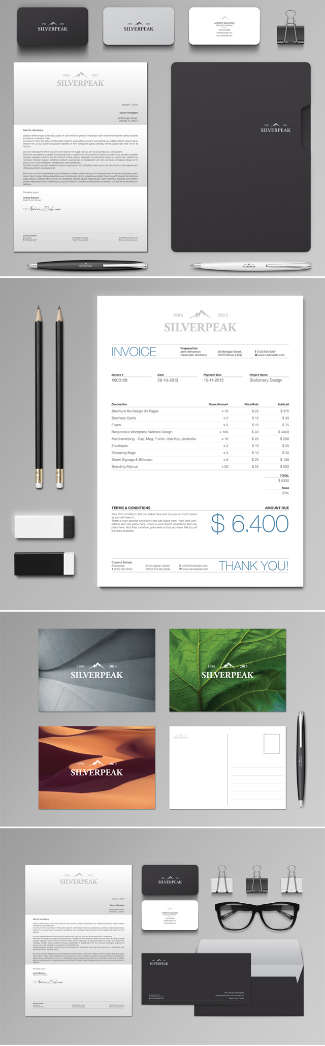 Silverpeak Stationery + Invoice