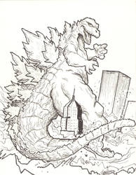 Godzilla wrecking OKC