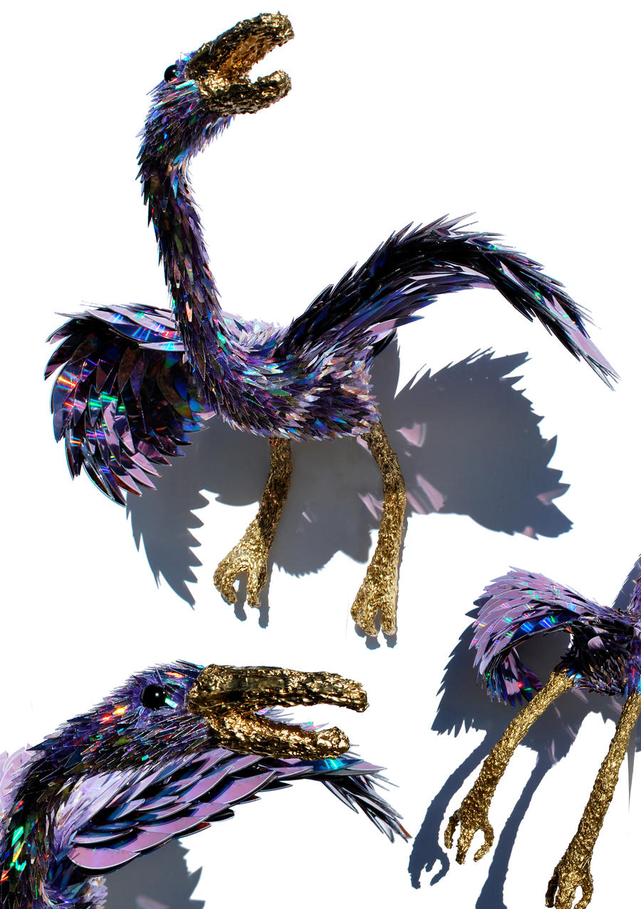 The enormous purple bird