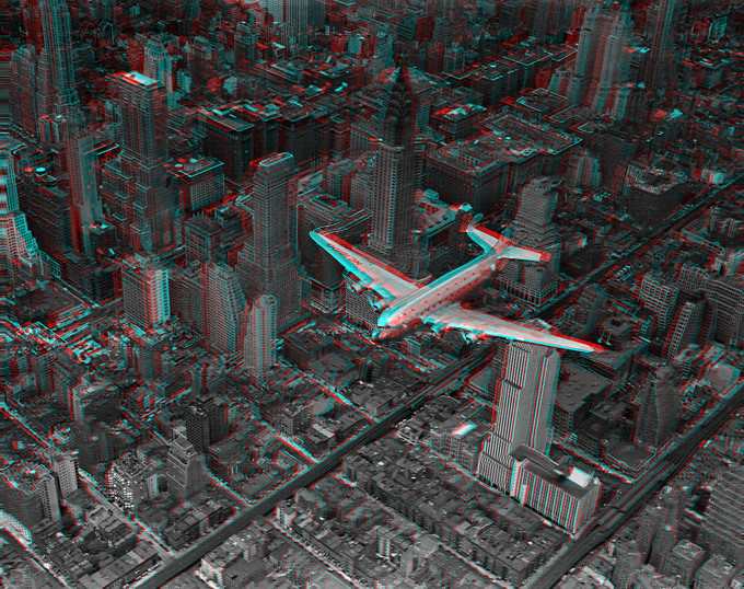 DC-4 over Manhattan 3-D conversion