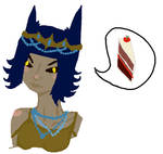 anubis girl who wears 20's fashion and wants cake