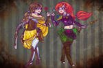 Belle And Arial Zombie Slayers by Bunneahmunkeah