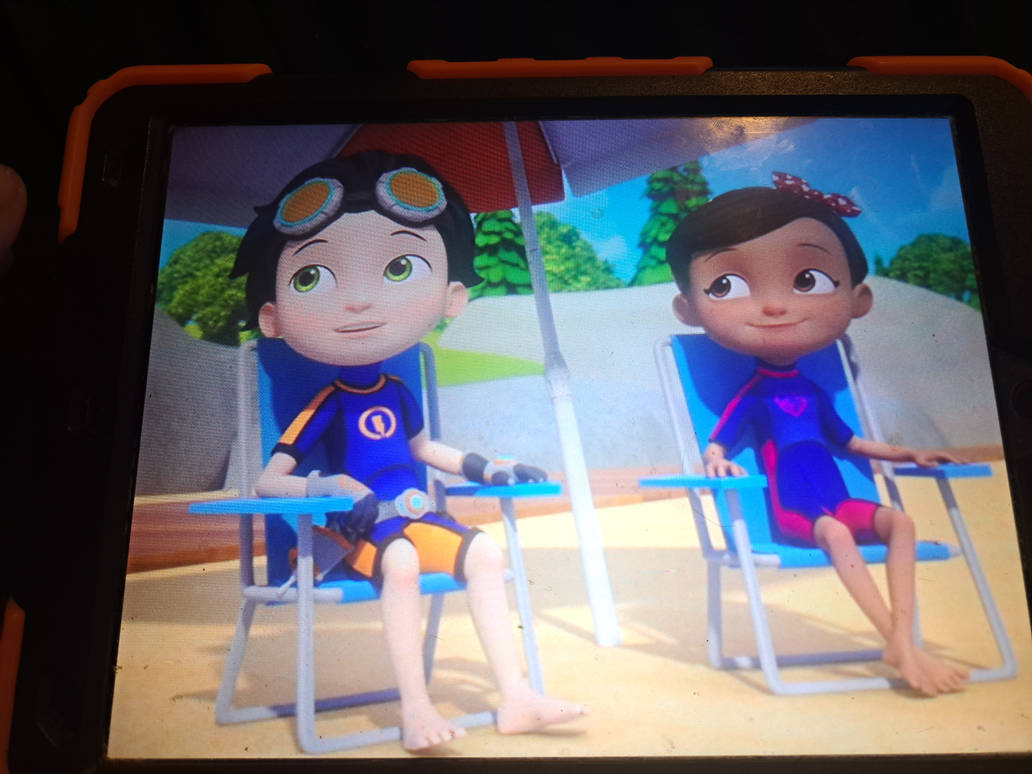 Ruby Character Deviantart Rusty Rivets Rusty and ruby wear wetsuit in beach by bran72 on DeviantArt