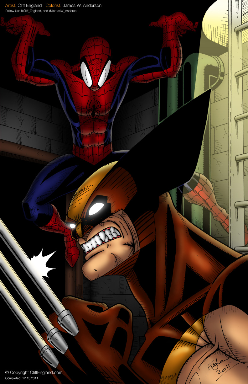 Spider-Man and Wolverine Colored