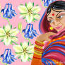 Hindu Woman Amongst Flowers