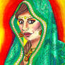India Portrait in Pastel Pencils and Soft Pastels