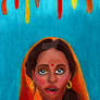 Holi Festival | Indian Girl Acrylic Painting