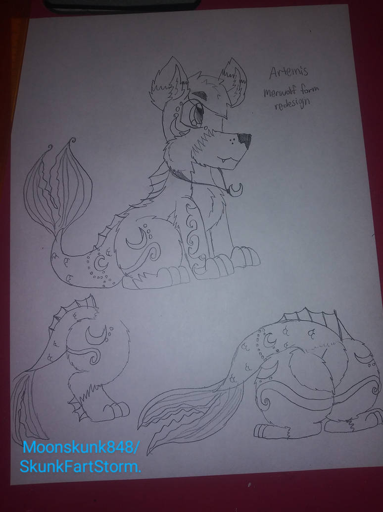 Merwolf Artemis (NEW) Merwolf form by Moonskunk848 on DeviantArt
