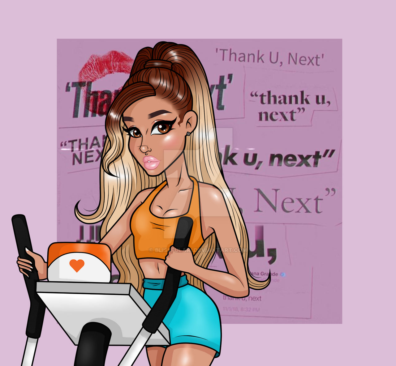 Ariana Grande Thank U Next Cartoon By Blissfulari On Deviantart