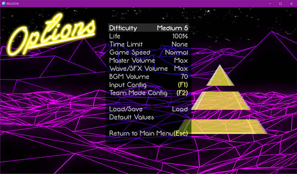 MUGENWAVE Options Menu V2