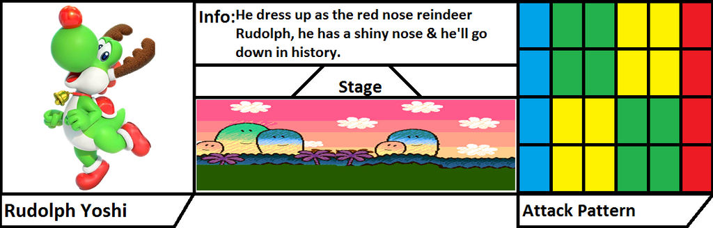 USCPF (WiiU) Character Bio - Rudolph Yoshi by AlanArtAlvin on DeviantArt
