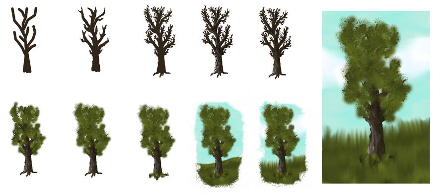 TREE TUTORIAL v.2 by Gli-Na on DeviantArt