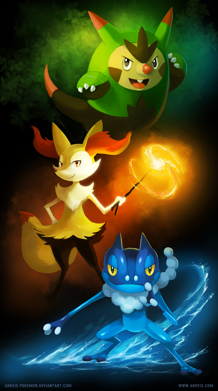 Wallpaper] Pokemon X/Y Starters by arkeis-pokemon on DeviantArt