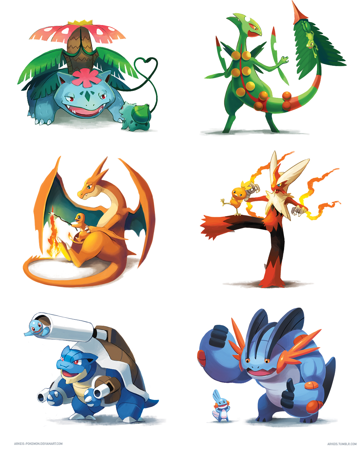 Wallpaper] Pokemon X/Y Starters by arkeis-pokemon on DeviantArt