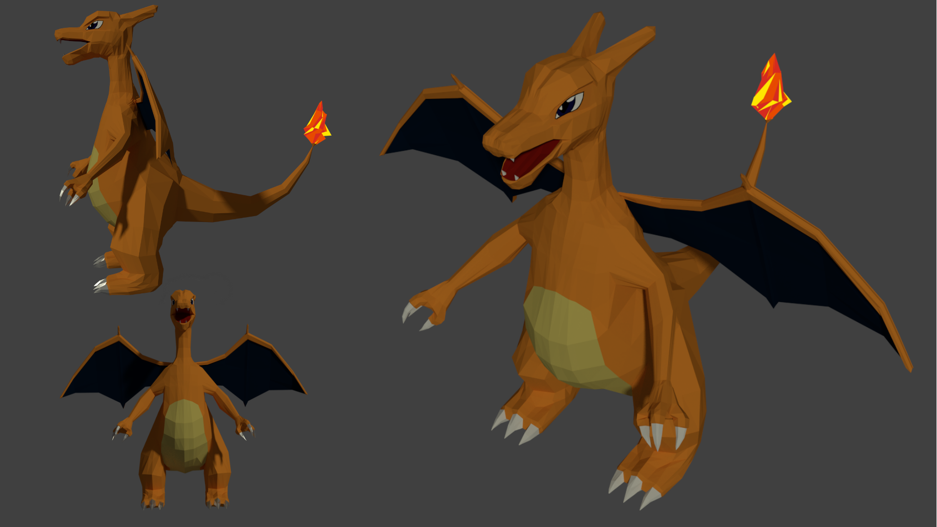 Charizard Low-poly by xeijin06 on DeviantArt