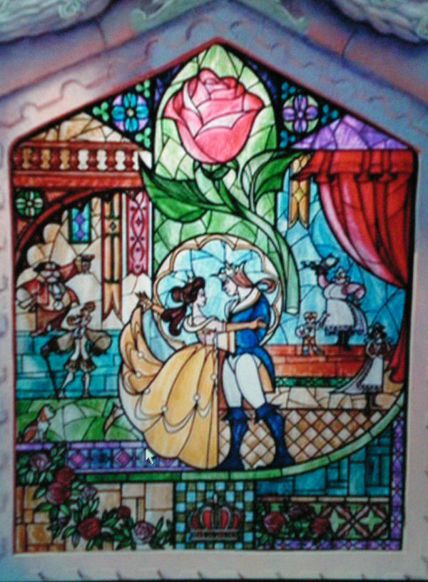 Beauty and Beast Stain Glass