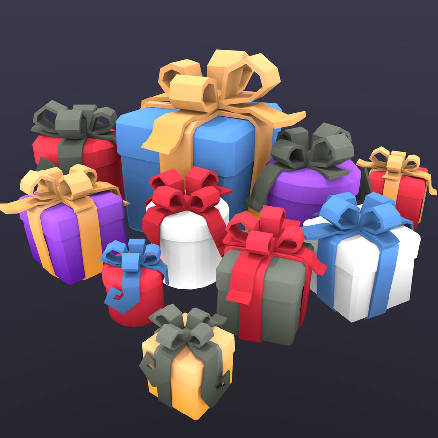3D model Victorias Secret Gift Bag and Box VR / AR / low-poly