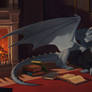 Warm Fireplace and Cold Gaze