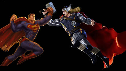 Superman VS Thor 1:4 scale