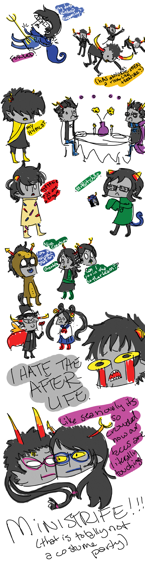 Homestuck: MINISTRIFE!!! sketch dump