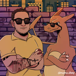 Mateus e seu charizard - commission