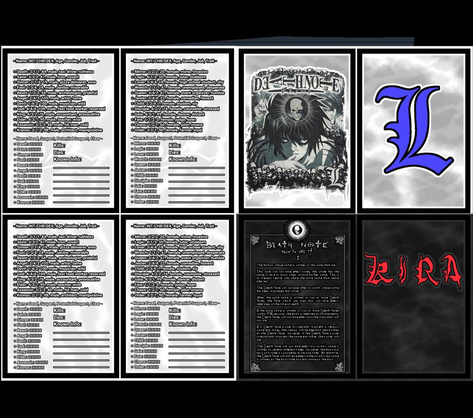 Death Note - Card Deduction Game 3 (Game journals) by SILLY-MYSTERIA on ...