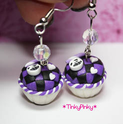 cupcakes checkers earrings