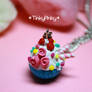 turqoise cupcake pendant