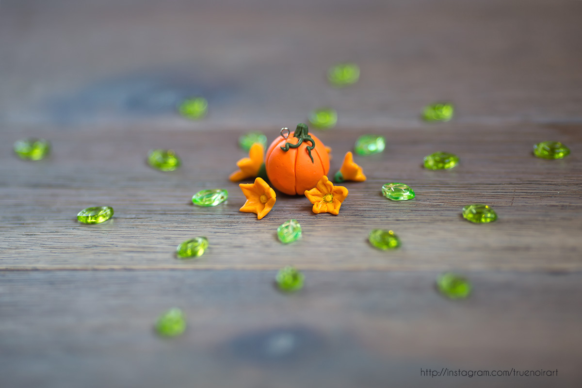 Pumpkin Autumn. Polymer clay figurine.