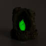 The flame glows green in this frog lantern!