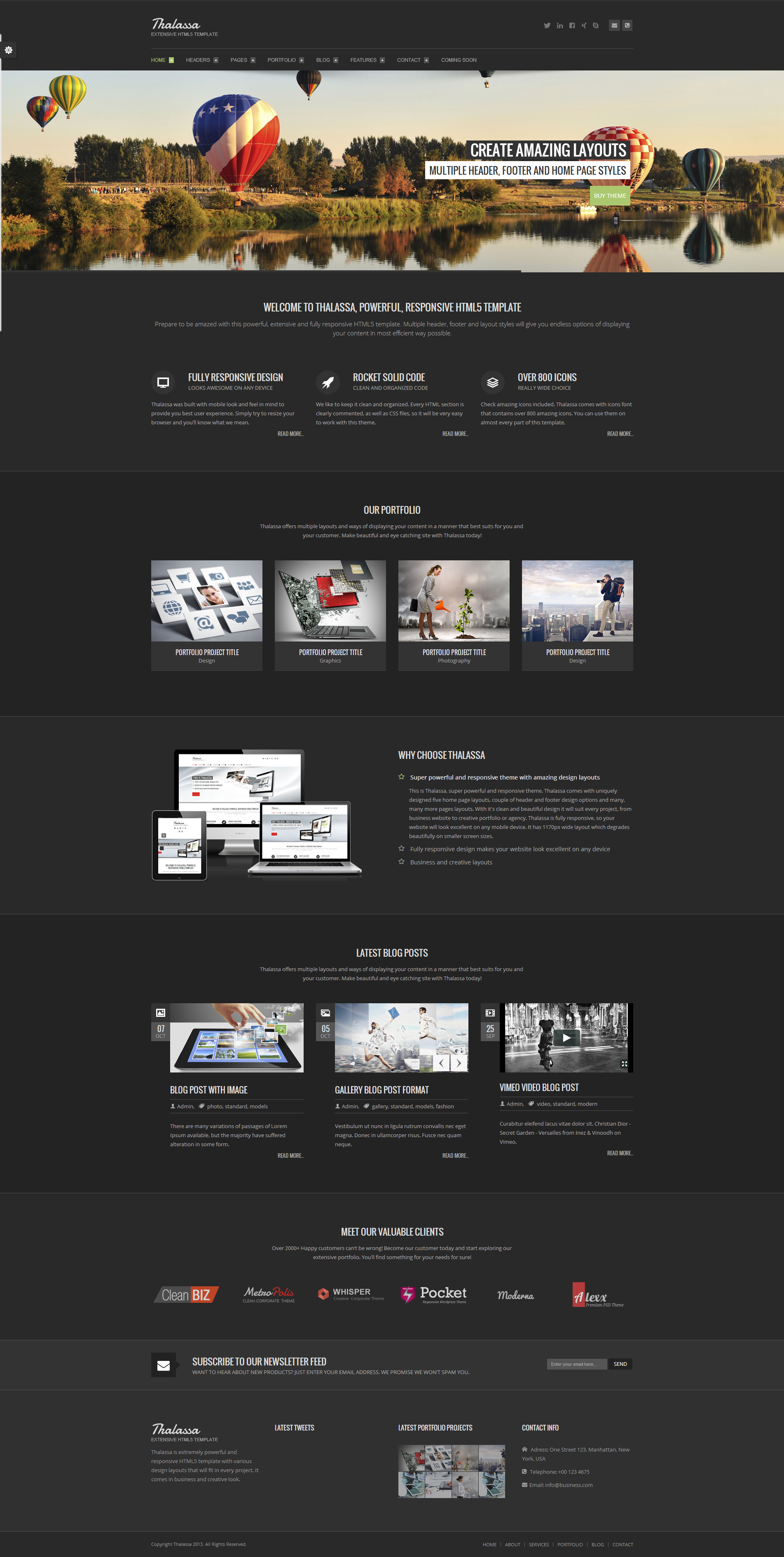 Thalassa Extensive HTML5 Template Black Version