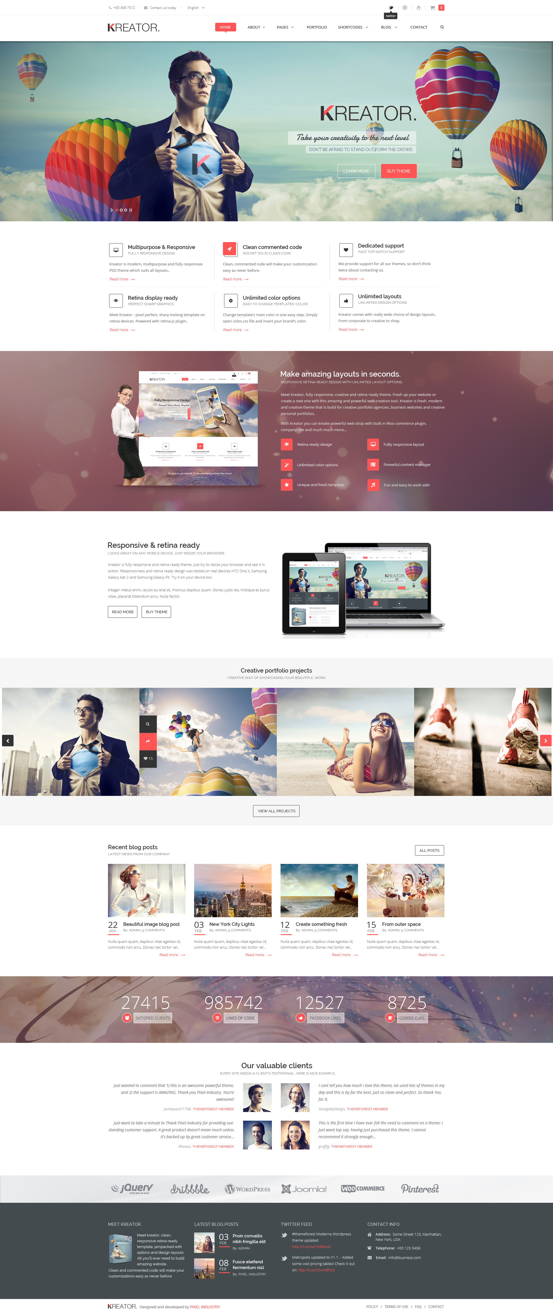 Kreator. Fresh and Creative PSD Template