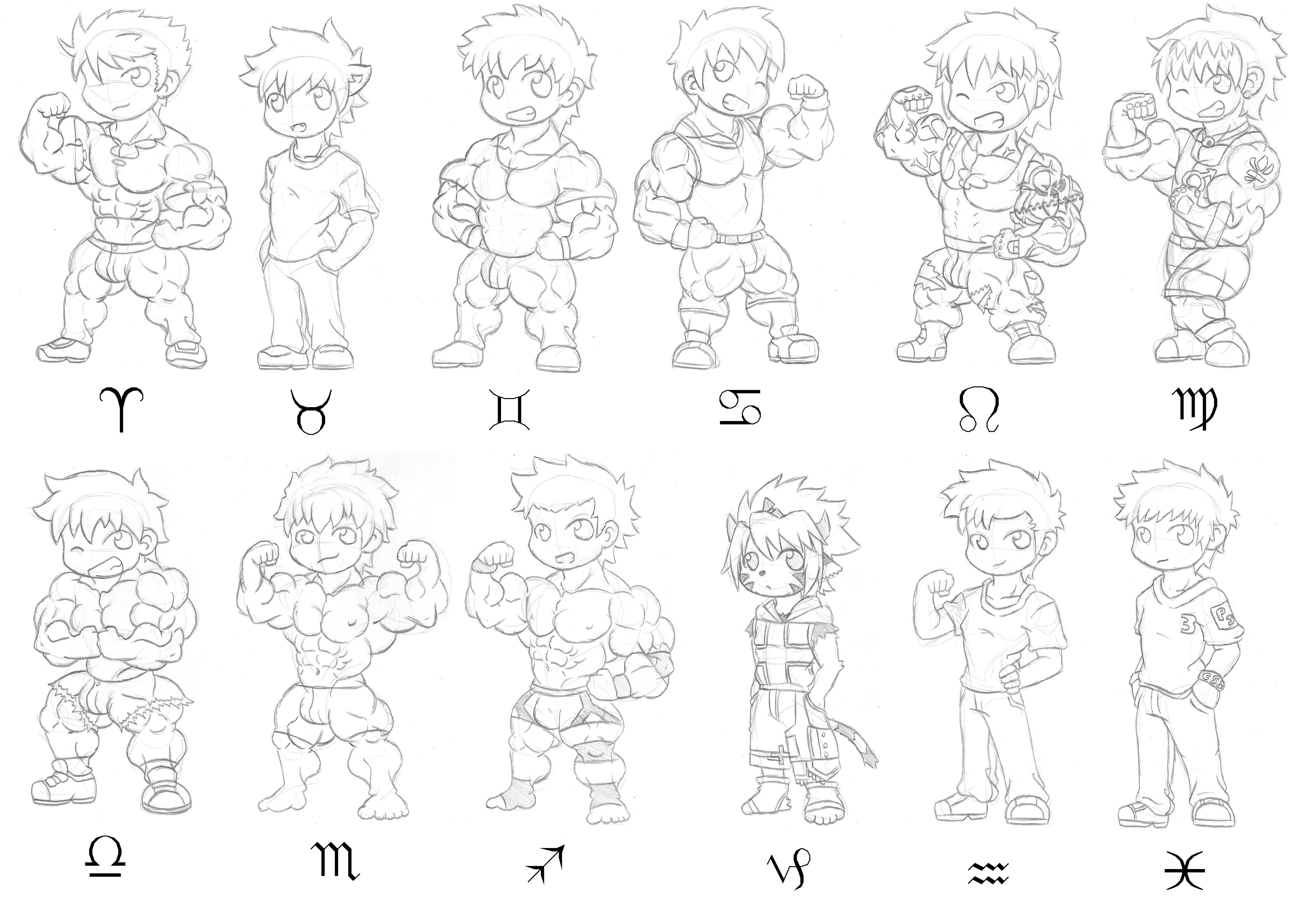 Zodiac Project Chibis Sketch