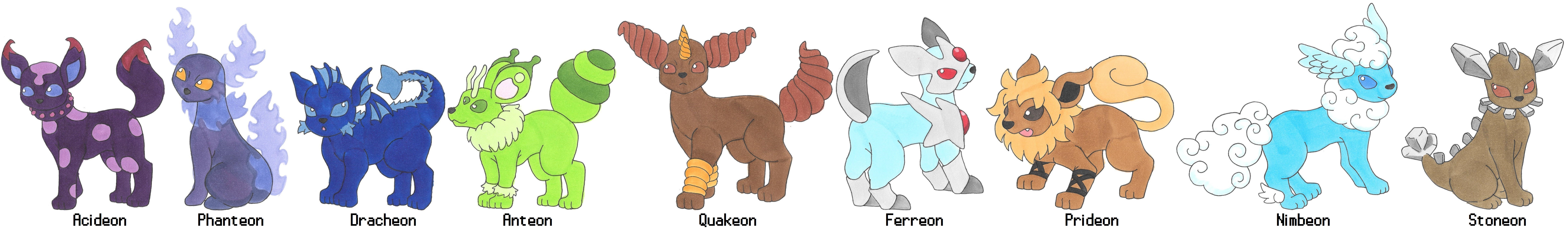 Pokemon Stylish Fakemon 4 New Eeveelutions by atomicboo131 on DeviantArt