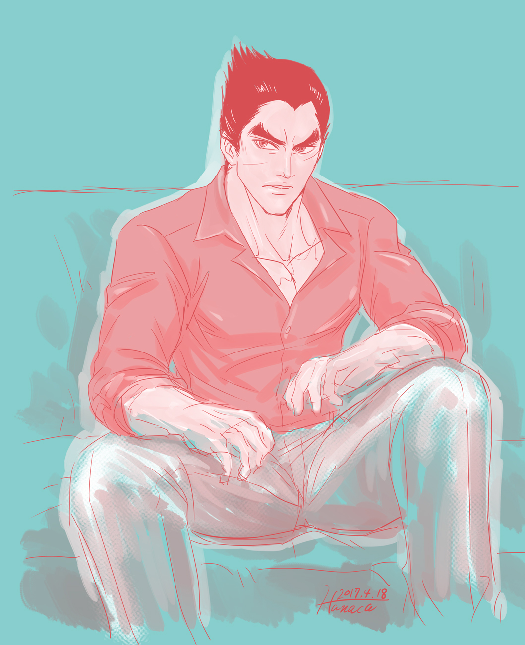 Kazuya Mishima - rough sketch 02- by Hanaca-mocaful on DeviantArt