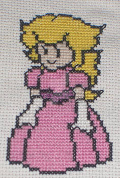 Princess peach cross stitch