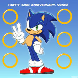 Sonic Late 32nd Anniversary Drawing