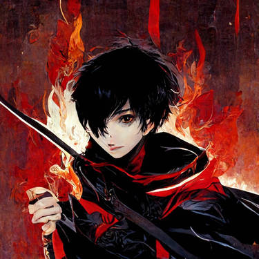 Dark Anime Boy Surrounded by Fire by LilyGothiKitty on DeviantArt