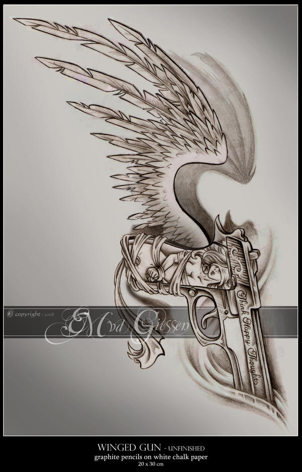 Winged Gun Tattoo By Mcr Raven On Deviantart Winged Gun Tattoo By Mcr Raven On Deviantart