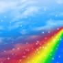FREE: Sky + Rainbow Background