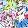 Chibi Moon and Sailor Moon