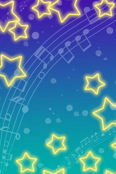 Indigo-Teal Music Star Background