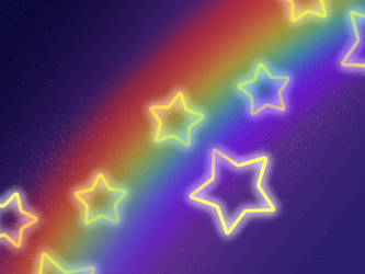 Neon Star Rainbow Background